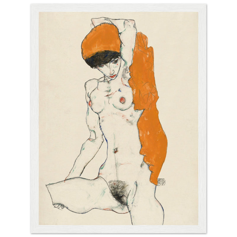 Poster: Standing Nude With Orange Drapery 1914