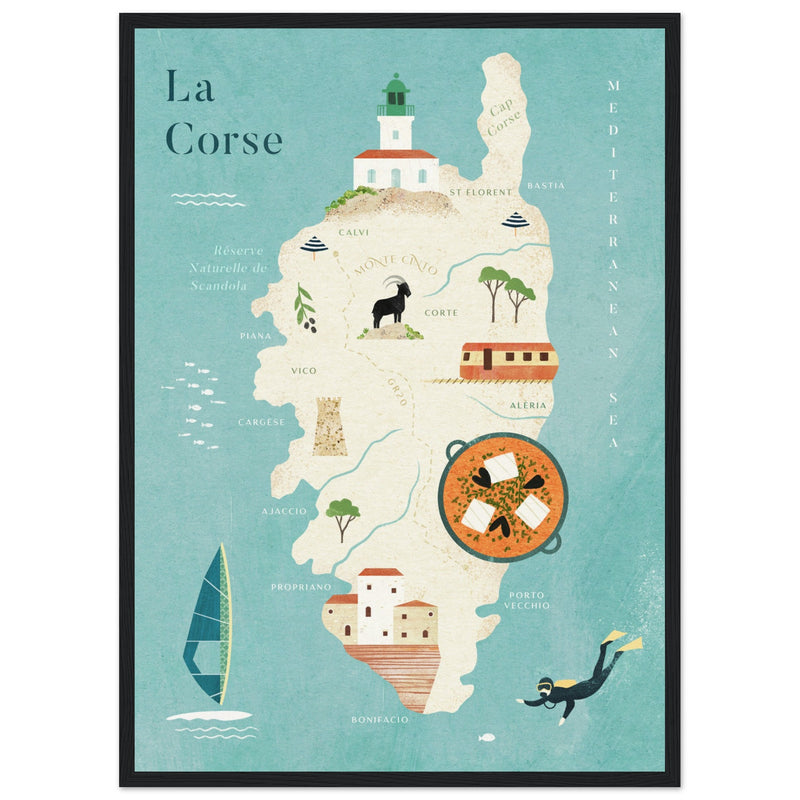 Poster: Map of Corsica