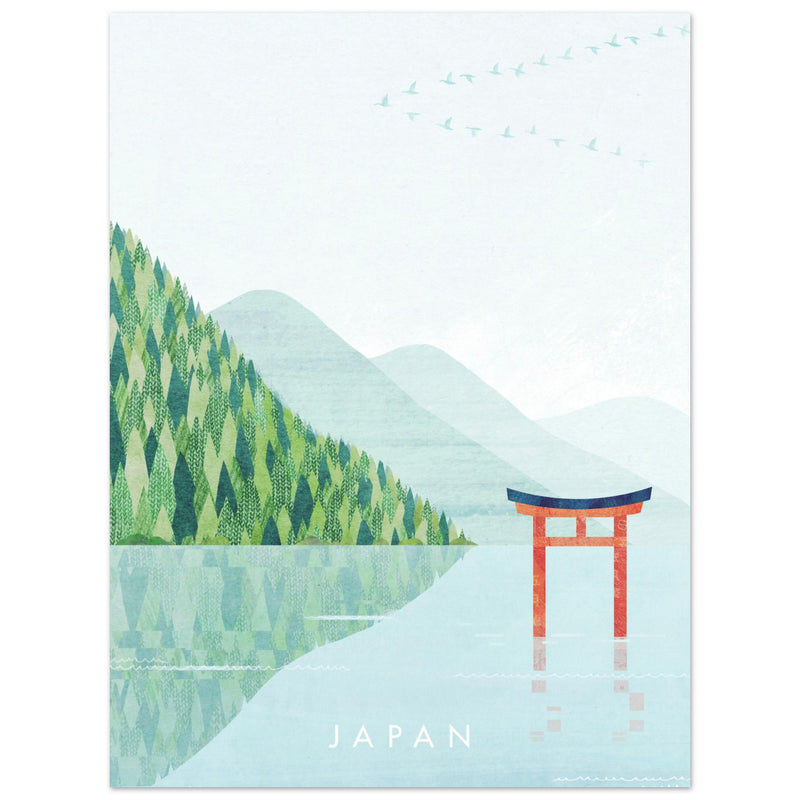 Poster: Japan, Torii Lake Travel Poster