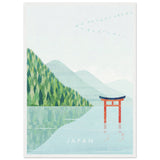 Poster: Japan, Torii Lake Travel Poster