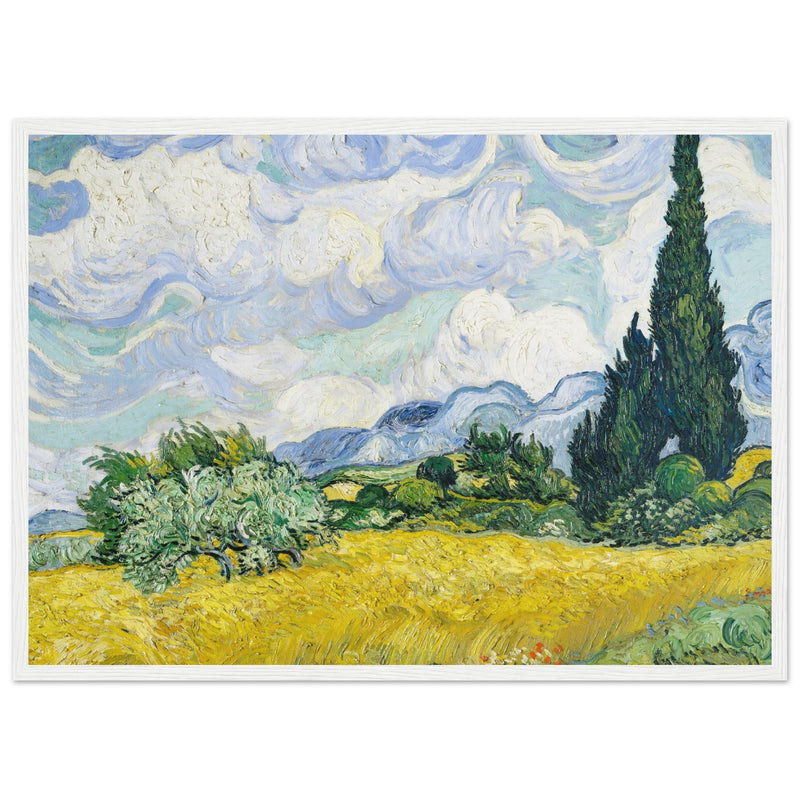 Poster: Wheat Field With Cypresses