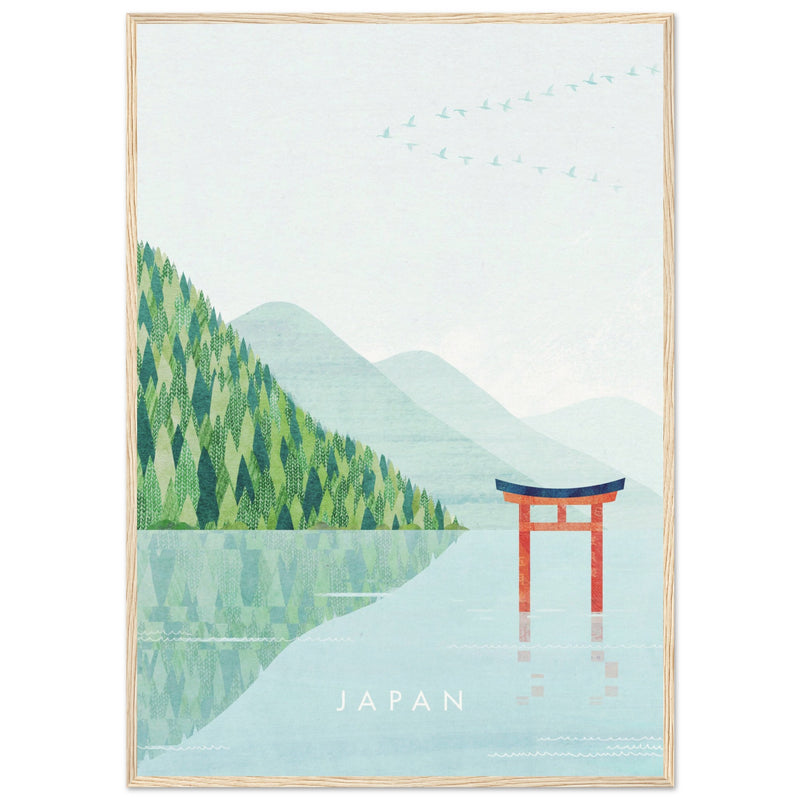 Poster: Japan, Torii Lake Travel Poster