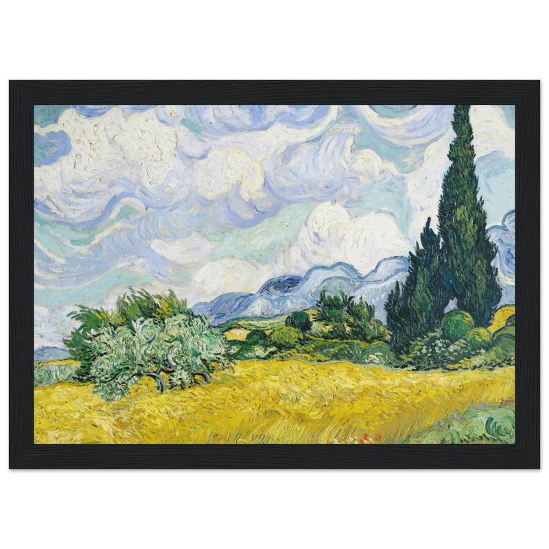 Poster: Wheat Field With Cypresses