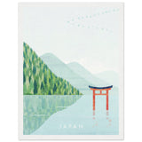 Poster: Japan, Torii Lake Travel Poster