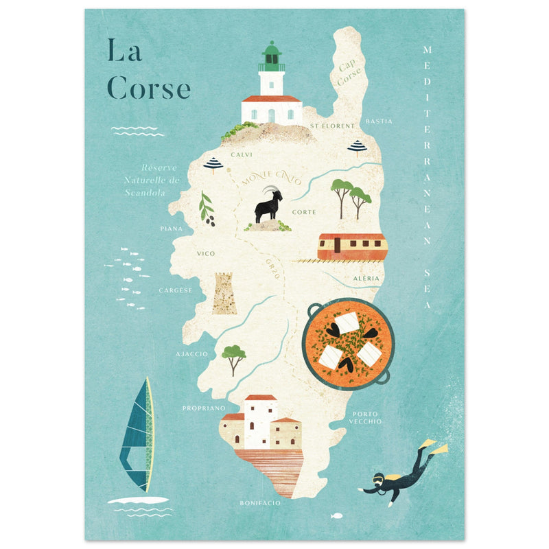 Poster: Map of Corsica