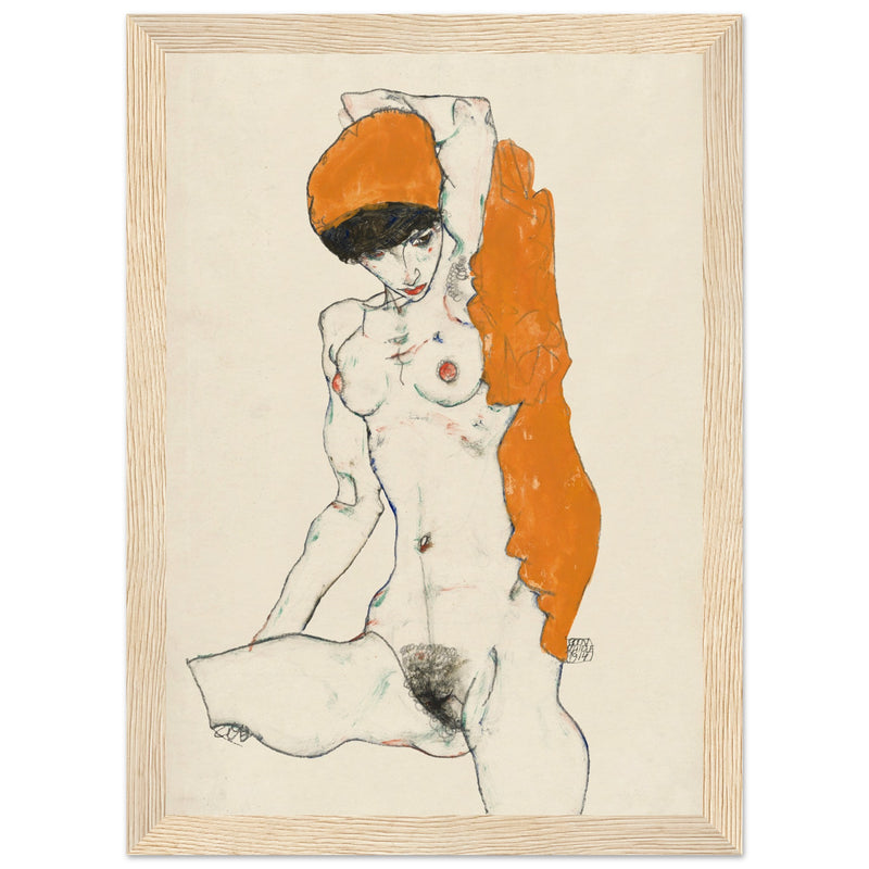 Poster: Standing Nude With Orange Drapery 1914