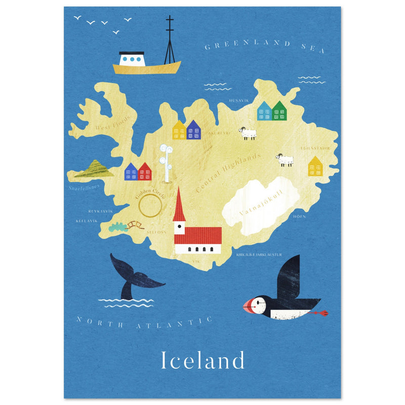 Poster: Map of Iceland