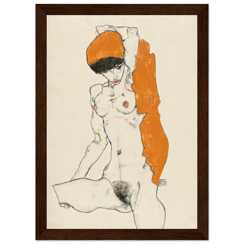 Poster: Standing Nude With Orange Drapery 1914