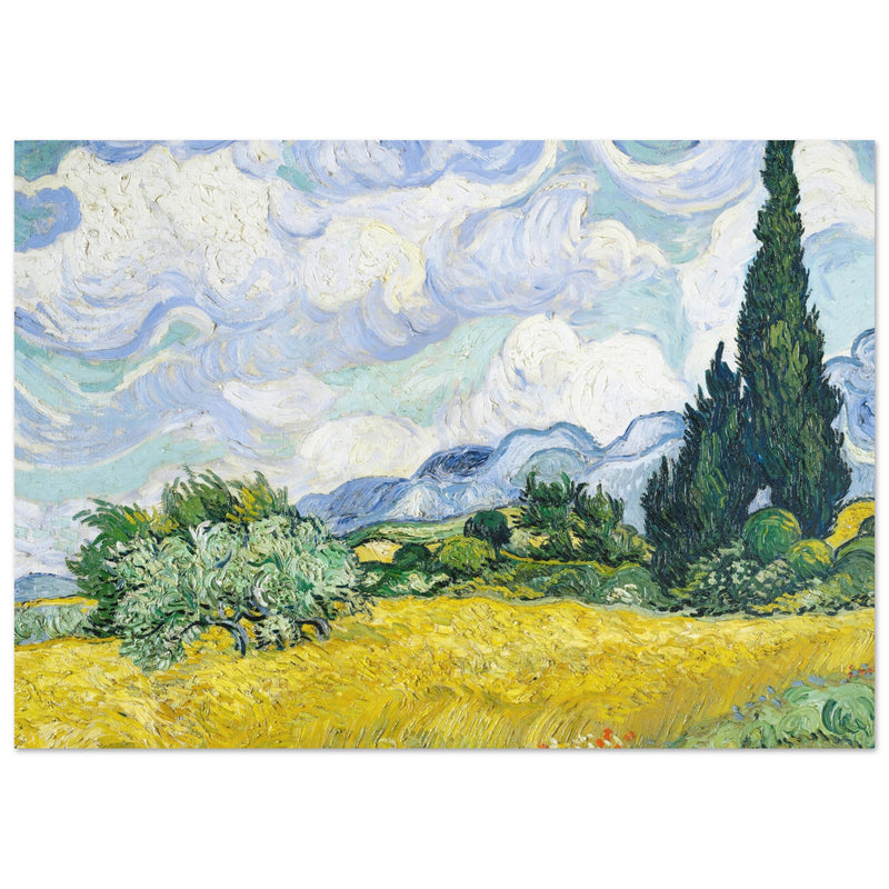 Poster: Wheat Field With Cypresses