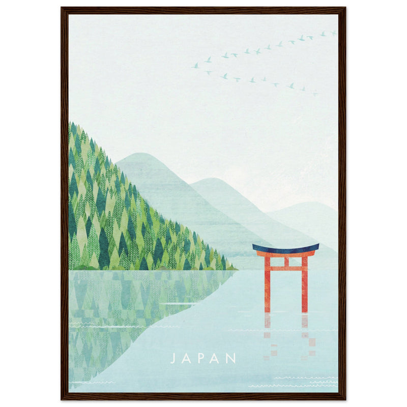 Poster: Japan, Torii Lake Travel Poster