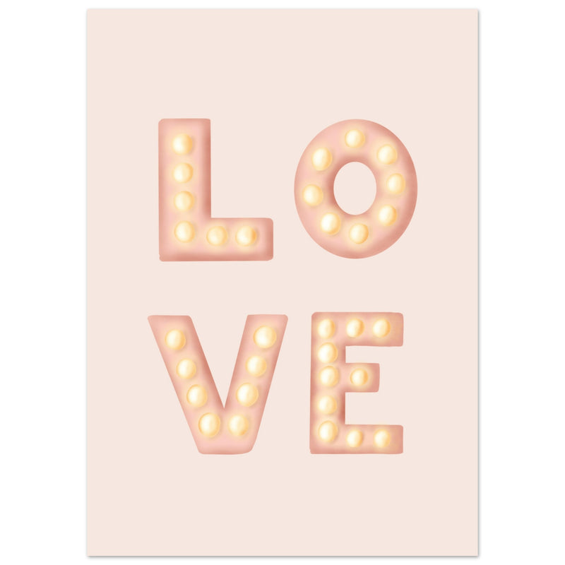 Poster: LOVE Light Letters Pink