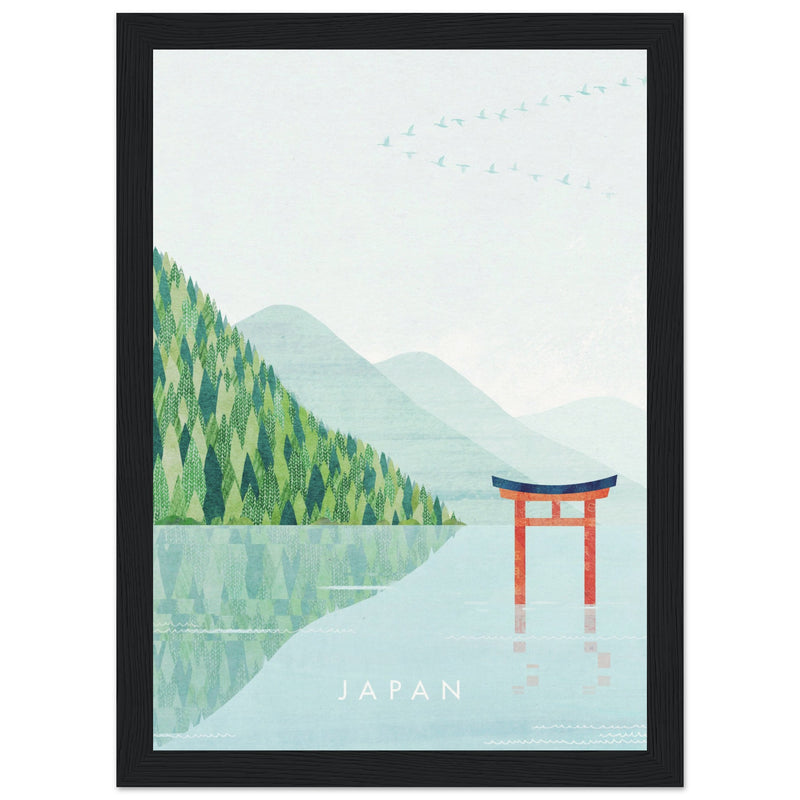 Poster: Japan, Torii Lake Travel Poster