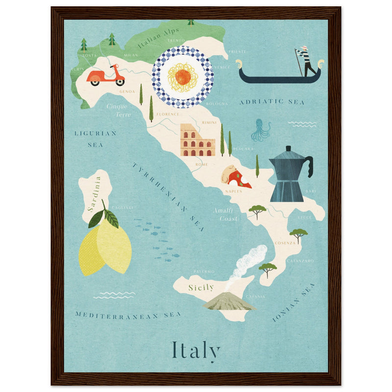 Poster: Map of Italy