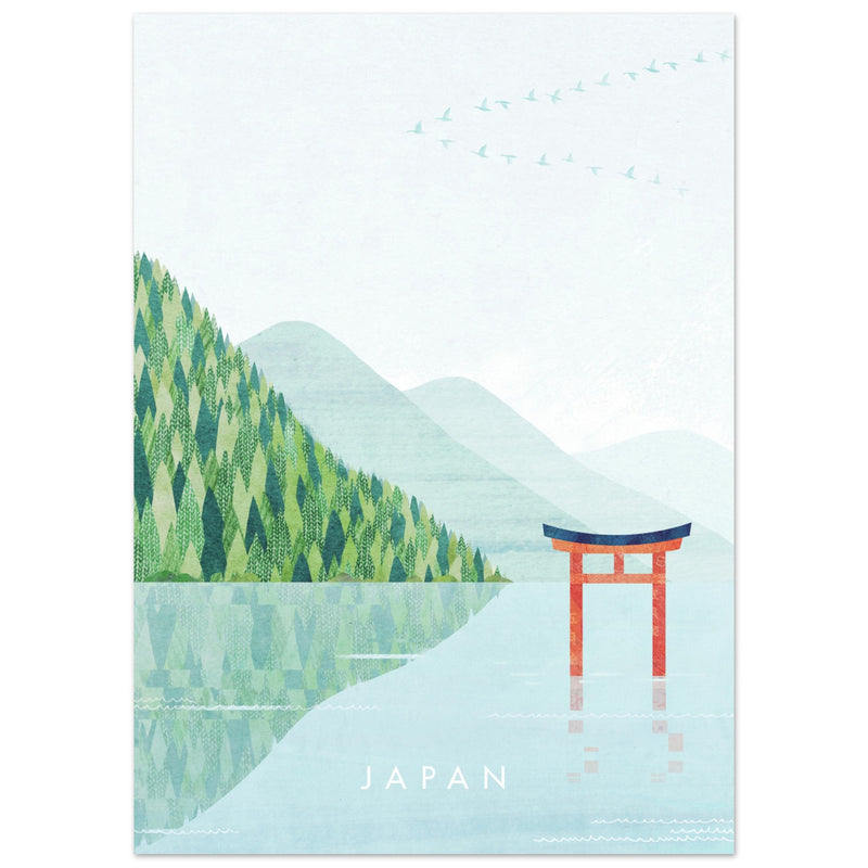 Poster: Japan, Torii Lake Travel Poster