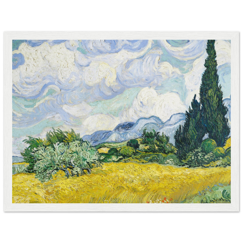 Poster: Wheat Field With Cypresses