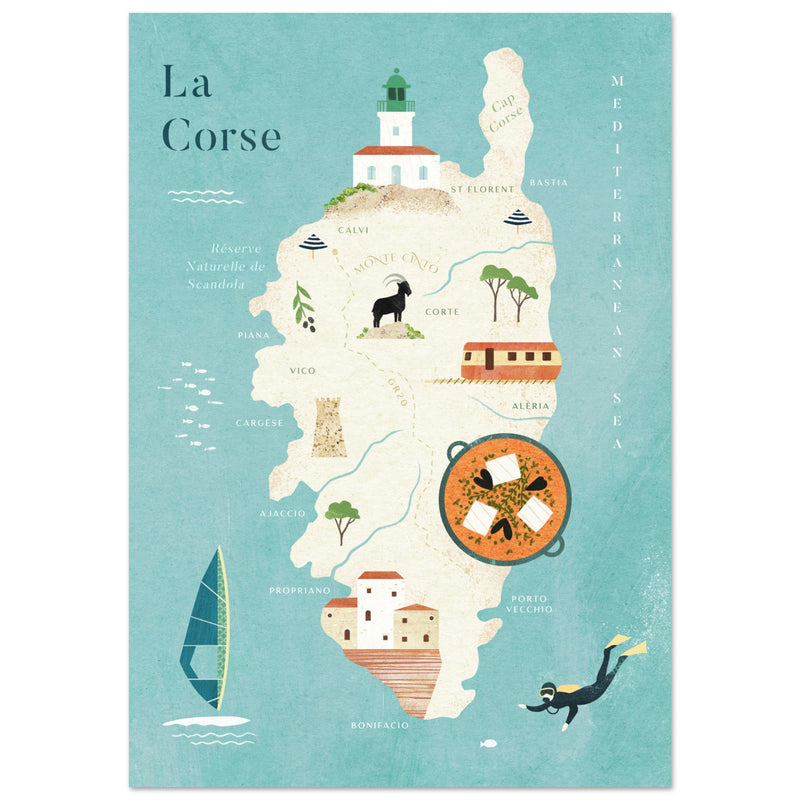 Poster: Map of Corsica