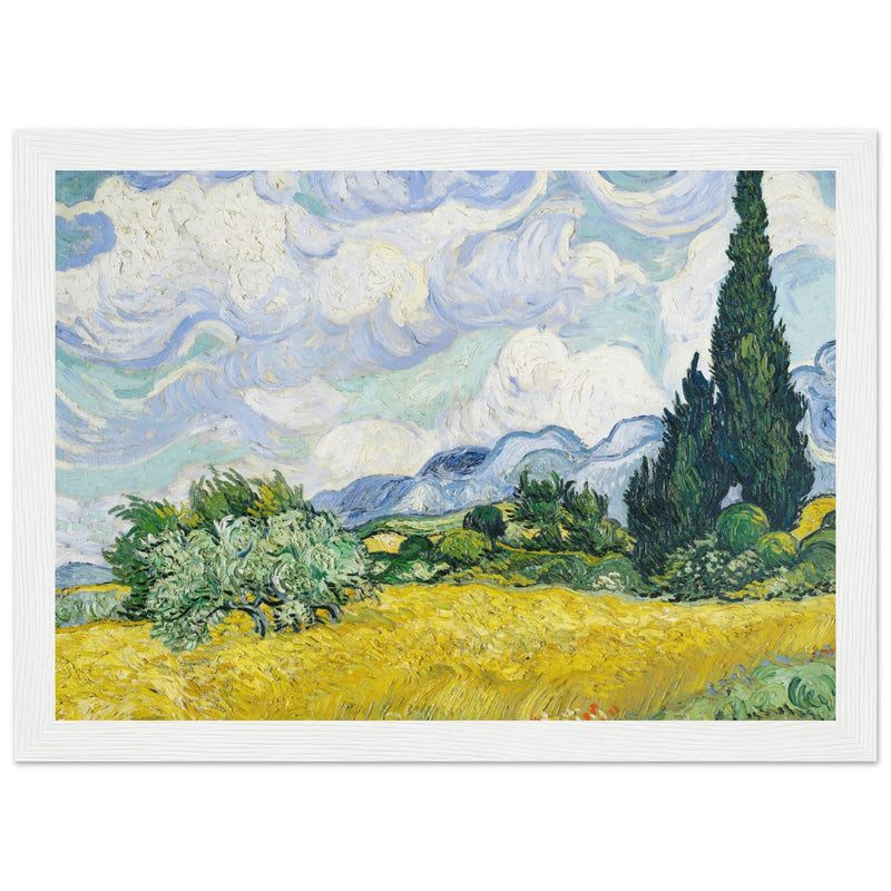 Poster: Wheat Field With Cypresses