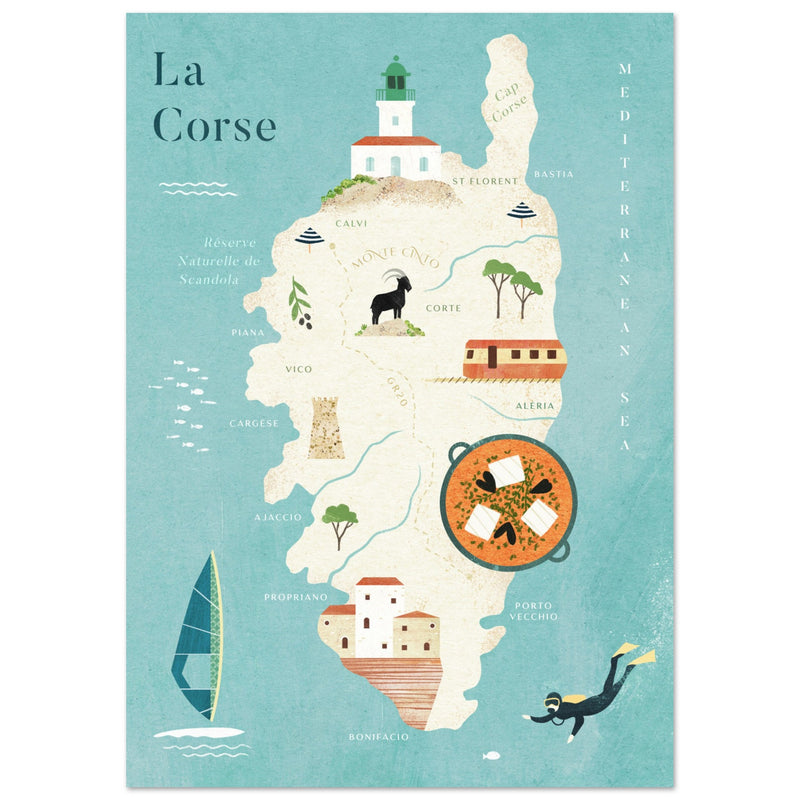 Poster: Map of Corsica