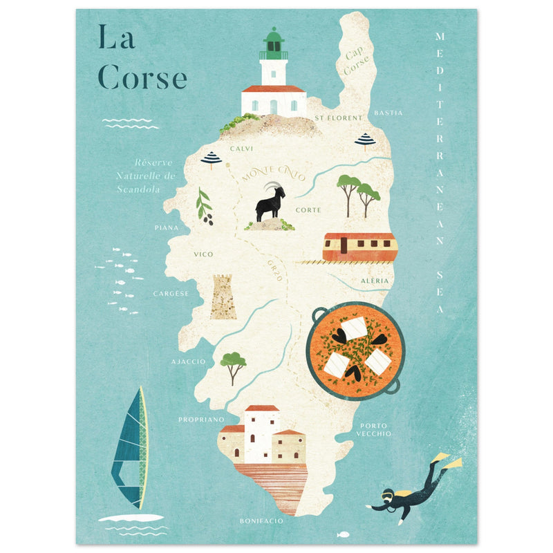 Poster: Map of Corsica