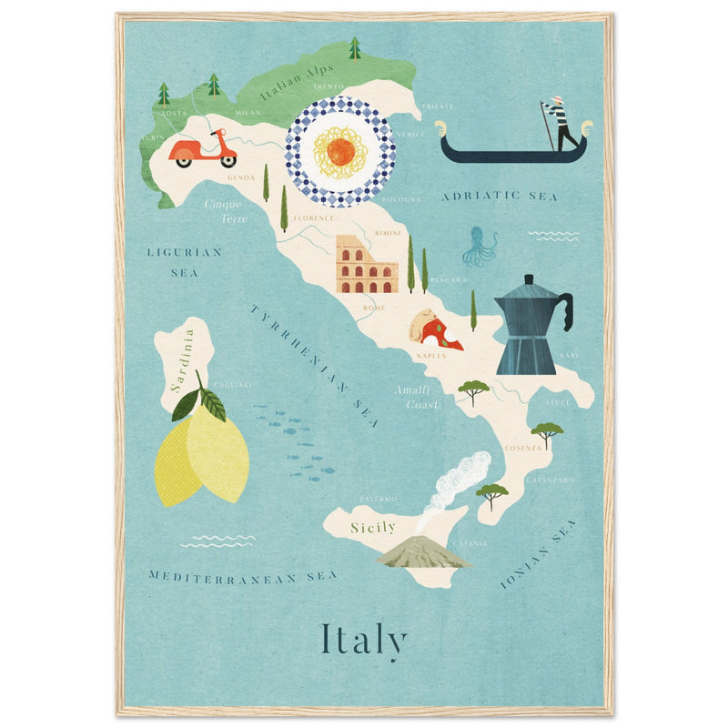 Poster: Map of Italy