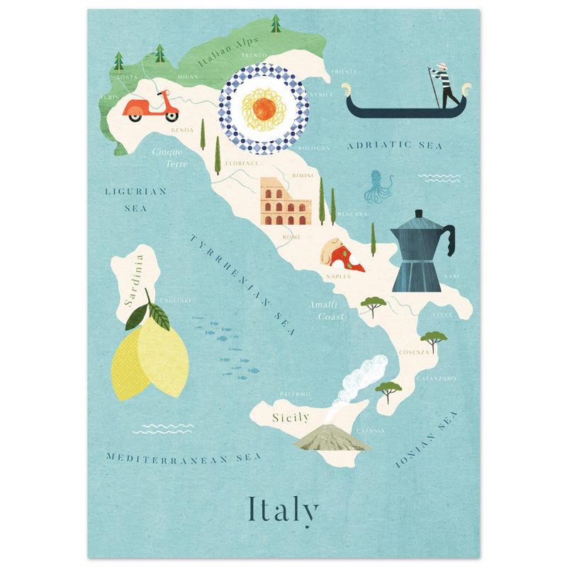 Poster: Map of Italy