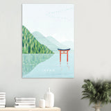 Poster: Japan, Torii Lake Travel Poster