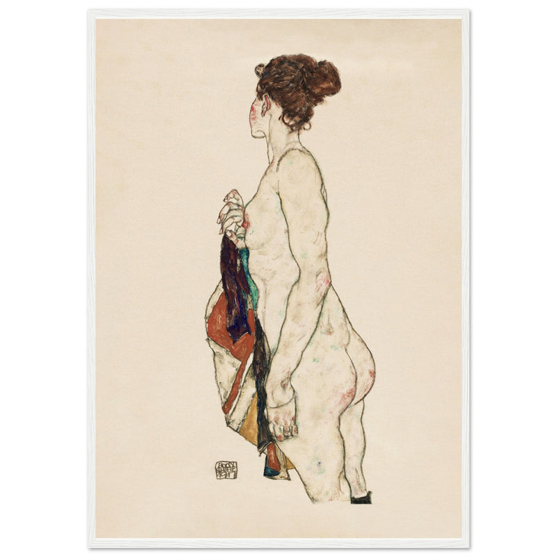 Poster: Standing Nude Woman With a Patterned Robe 1917