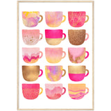 Poster: Pretty Pink Coffee Cups