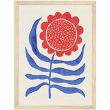 Poster: Red Flower / Lino Print