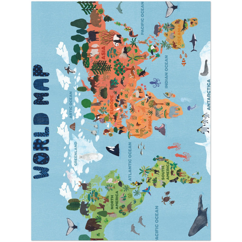 Poster: World map for kids