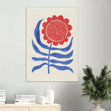 Poster: Red Flower / Lino Print