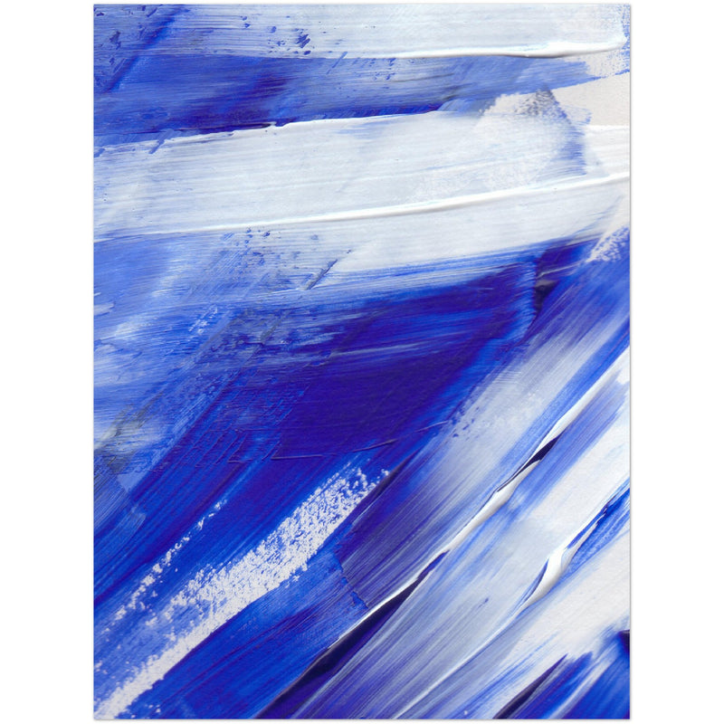 Poster: White on Blue Brush Strokes