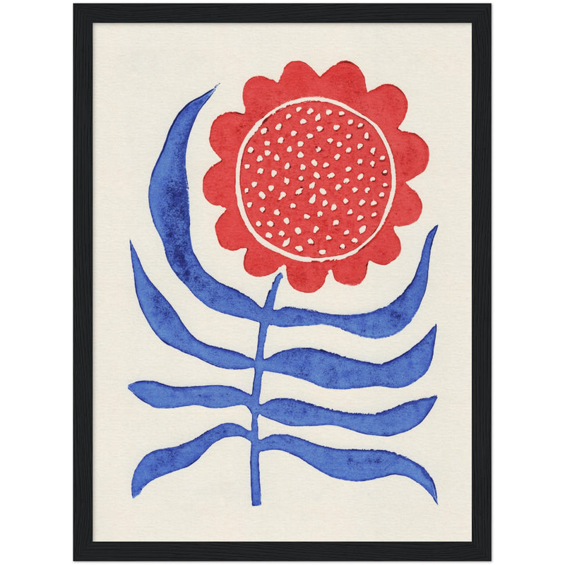 Poster: Red Flower / Lino Print