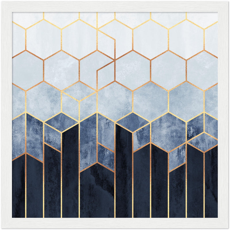 Poster: Soft Blue Hexagons