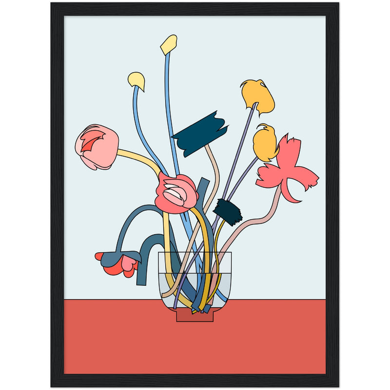 Poster: Flowers in a glass vase