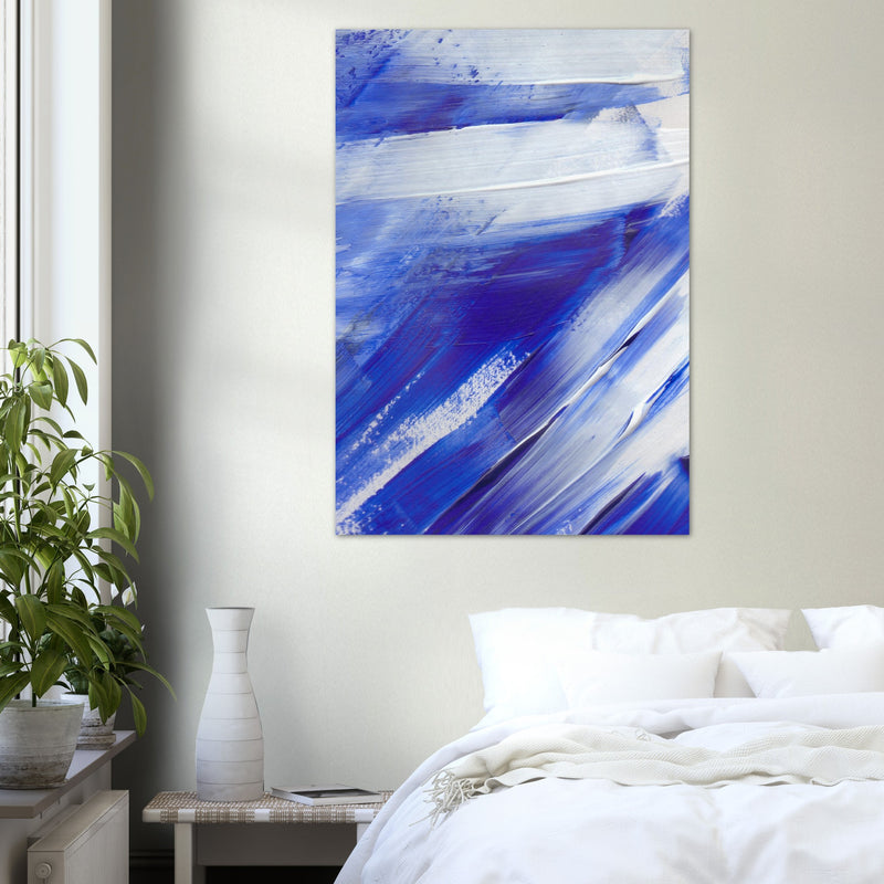 Poster: White on Blue Brush Strokes