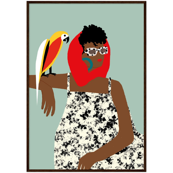 Poster: Woman and Parrot