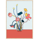 Poster: Flowers in a glass vase