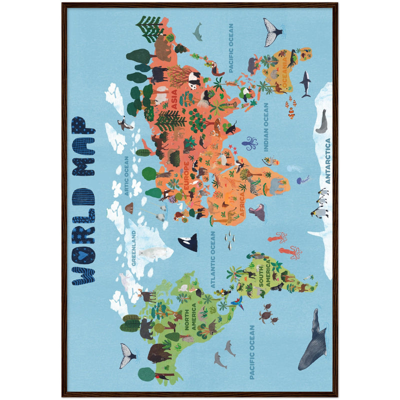 Poster: World map for kids