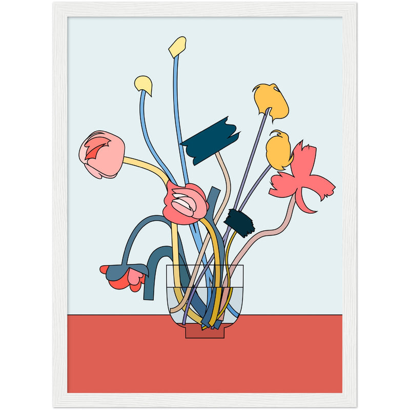 Poster: Flowers in a glass vase