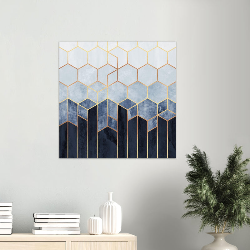 Poster: Soft Blue Hexagons