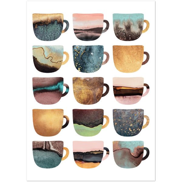 Poster: Earthy Coffee Cups