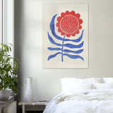 Poster: Red Flower / Lino Print