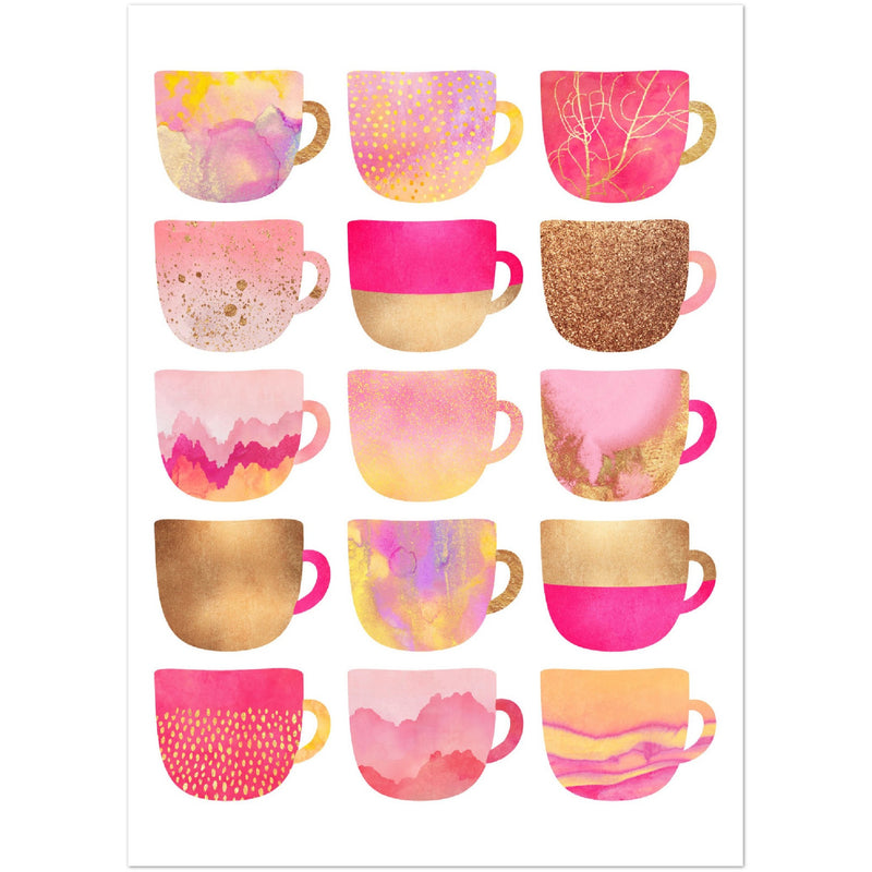 Poster: Pretty Pink Coffee Cups