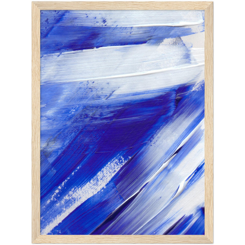 Poster: White on Blue Brush Strokes