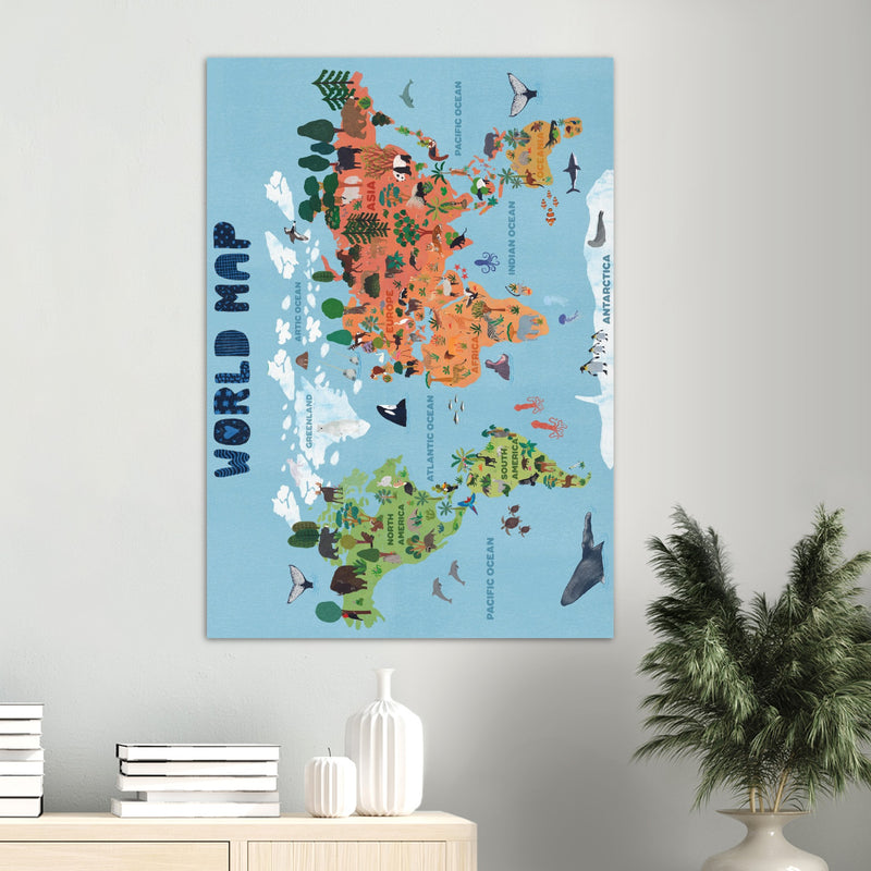 Poster: World map for kids