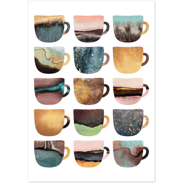 Poster: Earthy Coffee Cups