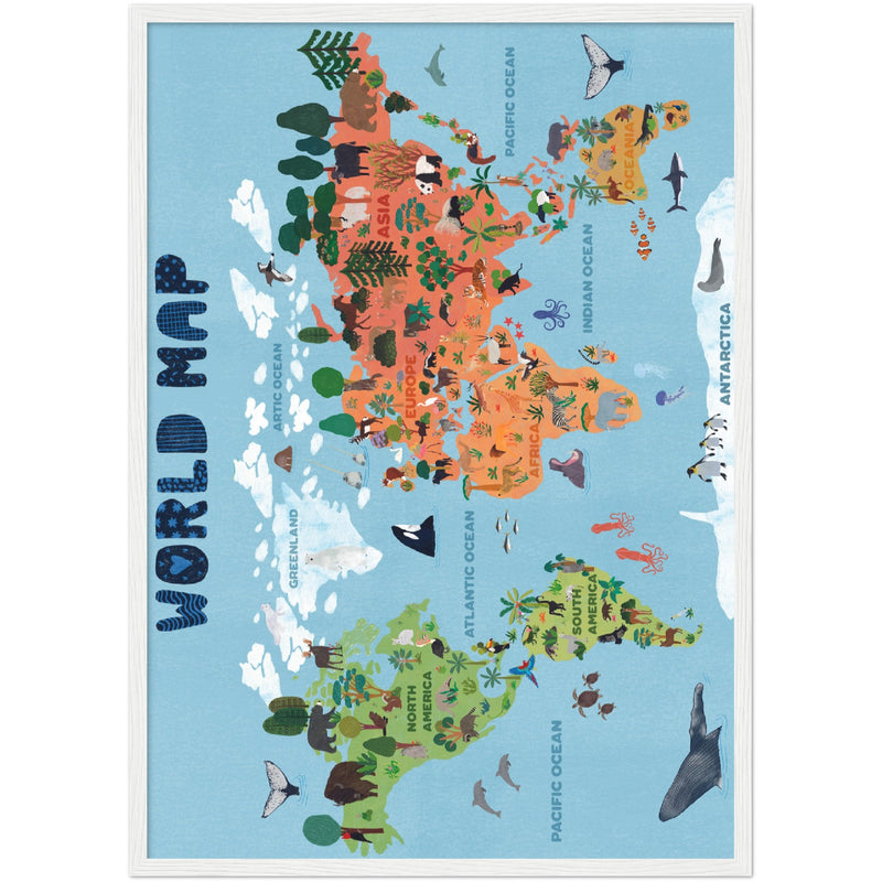 Poster: World map for kids