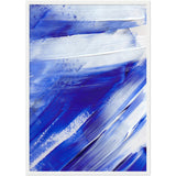 Poster: White on Blue Brush Strokes