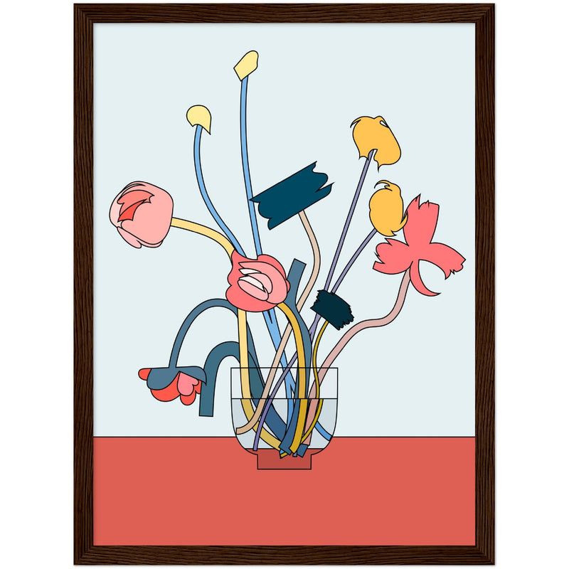 Poster: Flowers in a glass vase